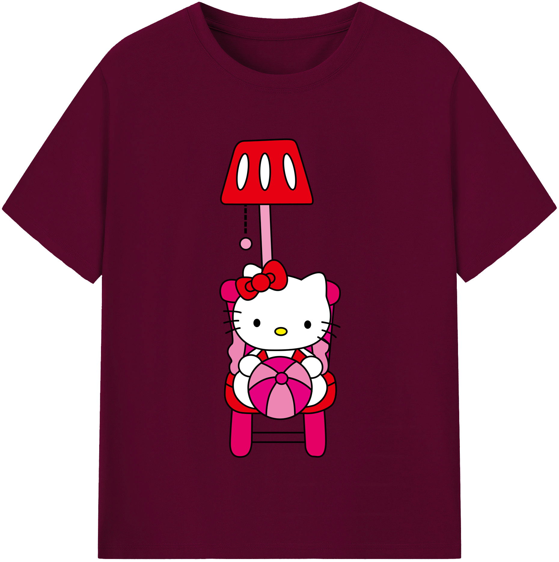（画像用） Hello Kitty ハローキティ レディースカジュアルプリントTシャツ（綿100％）